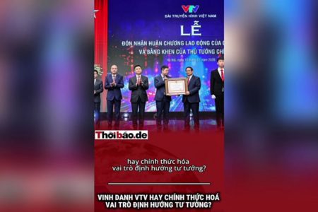 VINH DANH VTV HAY CHÍNH THỨC HÓA VAI TRÒ ĐỊNH HƯỚNG TƯ TƯỞNG?