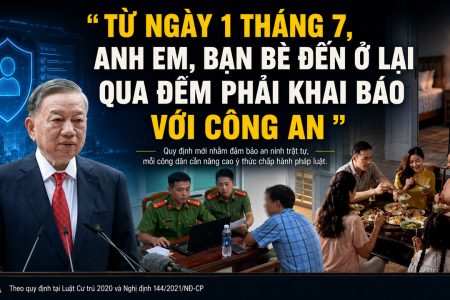 Từ ngày 1 tháng 7, anh em, bạn bè đến ở lại qua đêm phải khai báo với công an