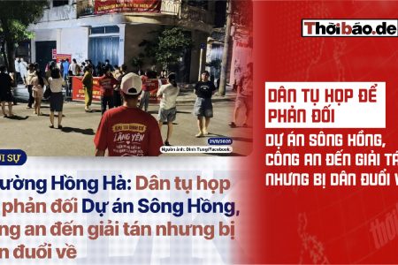 Dân tụ họp để phản đối dự án sông Hồng, công an đến giải tán nhưng bị dân đuổi về